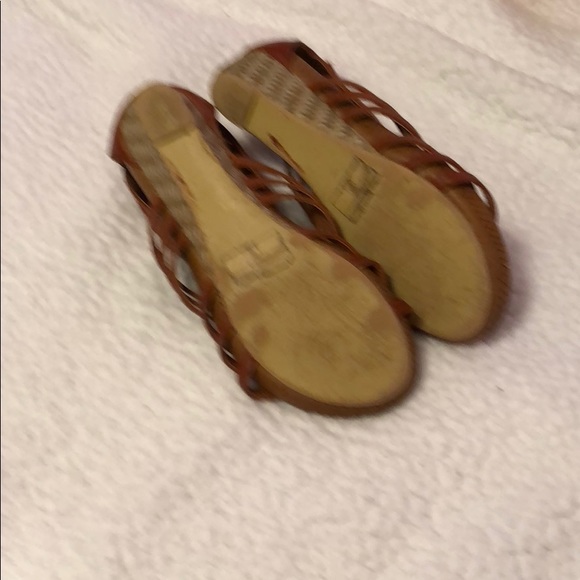 Shoes Pair Of Brown Flower Wedge Little Girl Shoe Poshmark
